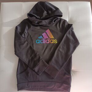 Adidas Kids Black and Iridescent Pullover Hoodie Size L/G 12-14